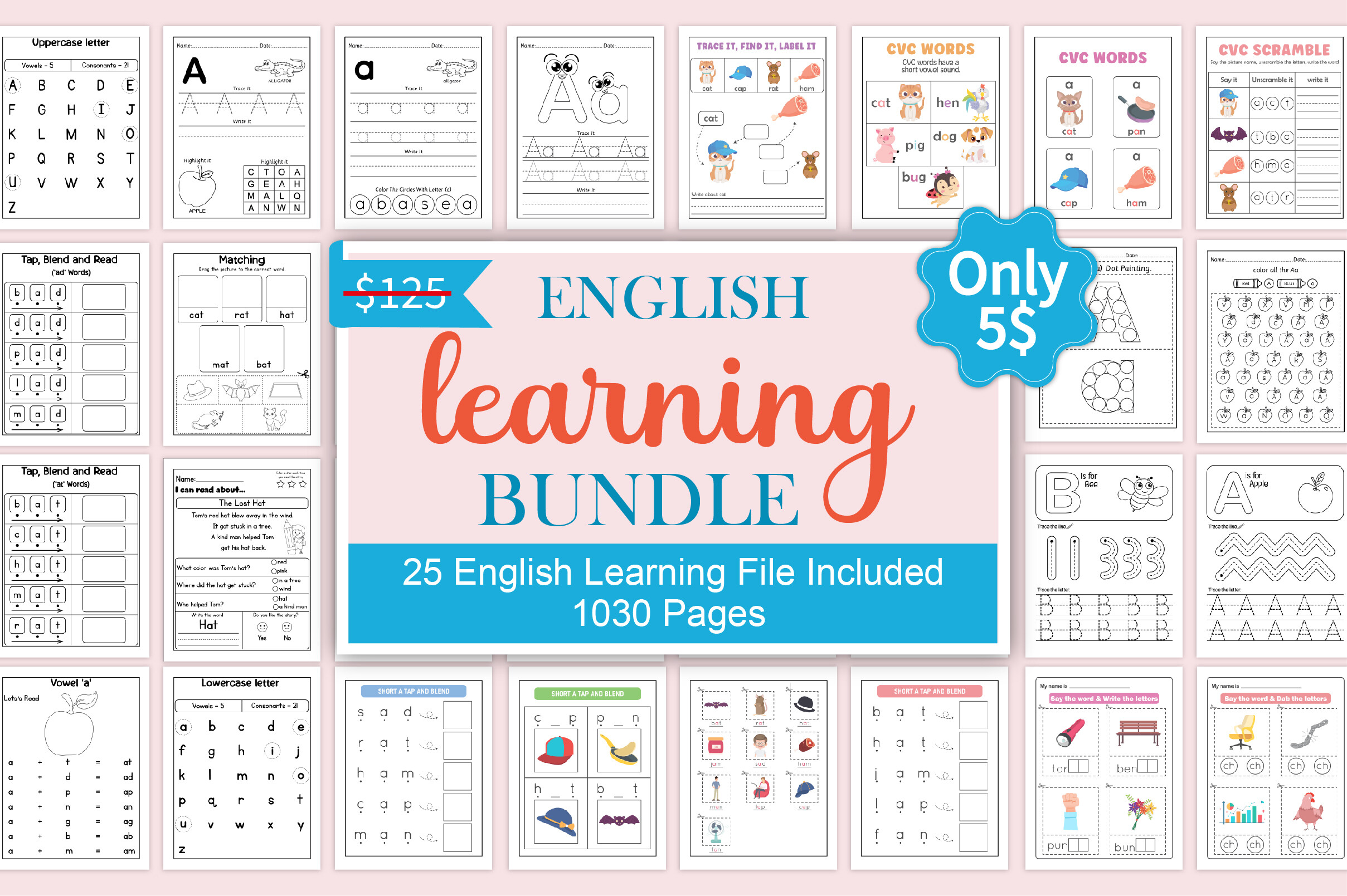 English Learning Bundle – 1000+ Pages
