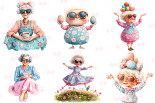 Funny Easter Grandma Clipart Graphic by Markicha Art · Creative Fabrica