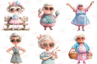 Funny Easter Grandma Clipart Graphic by Markicha Art · Creative Fabrica
