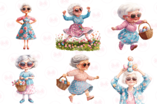 Funny Easter Grandma Clipart Graphic by Markicha Art · Creative Fabrica