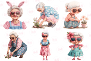 Funny Easter Grandma Clipart Graphic by Markicha Art · Creative Fabrica