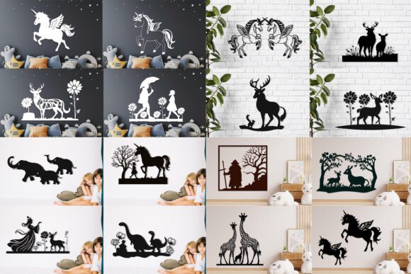 Laser Cut Kids Room Decor Svg Bundle Graphics