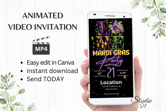 Mardi Gras Party Invitation