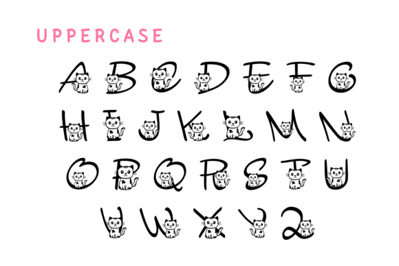 Pet Cat Font PNG with transparent background - Preview 1