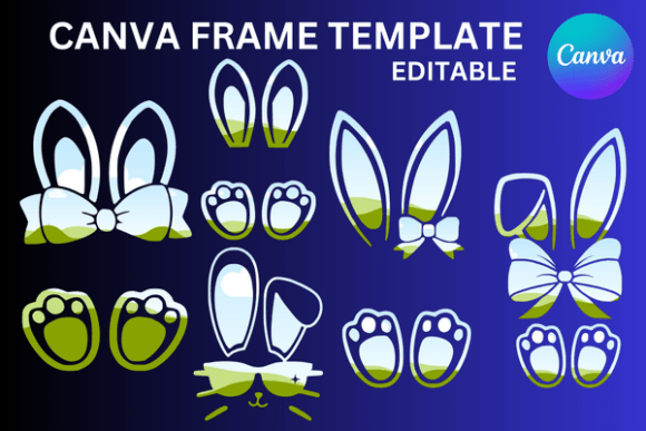 Rabbit Coquette Bow 5 Bunny Canva Frame