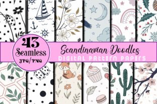 Seamless Scandinavian Doodles Pattern Graphic by Designstock · Creative ...