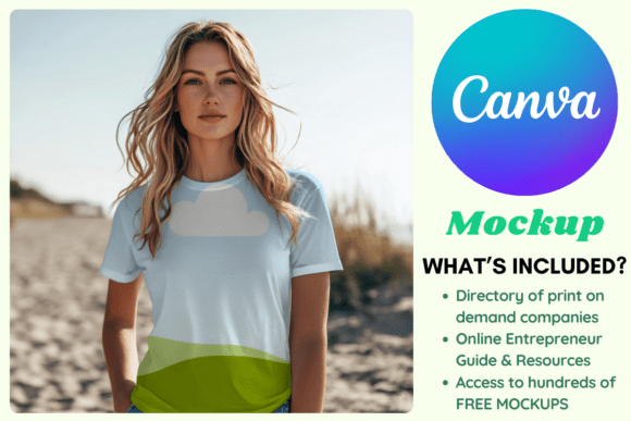 American Woman in T-Shirt Canva Mockup