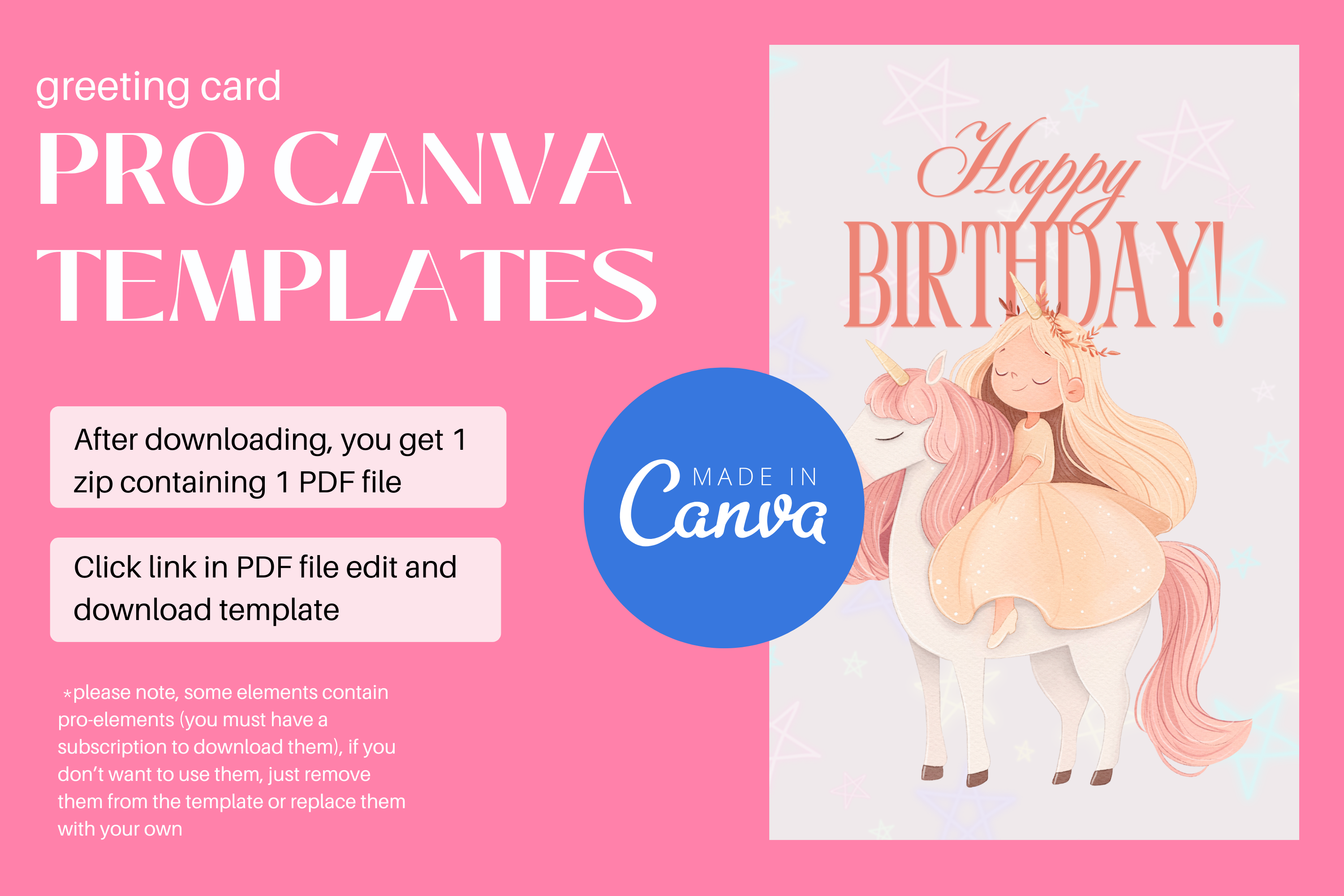 Birthday Greeting Card Canva Template