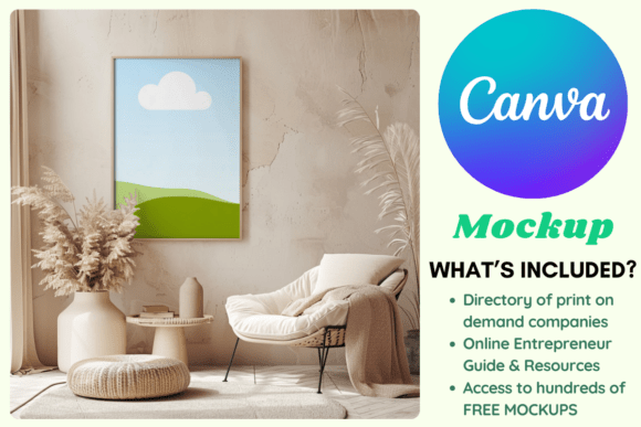 Boho Aesthetic Wall Frame Canva Mockup