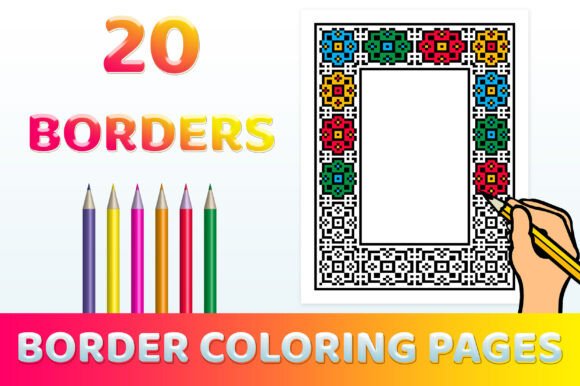 Coloring Pages Border Seamless Pattern