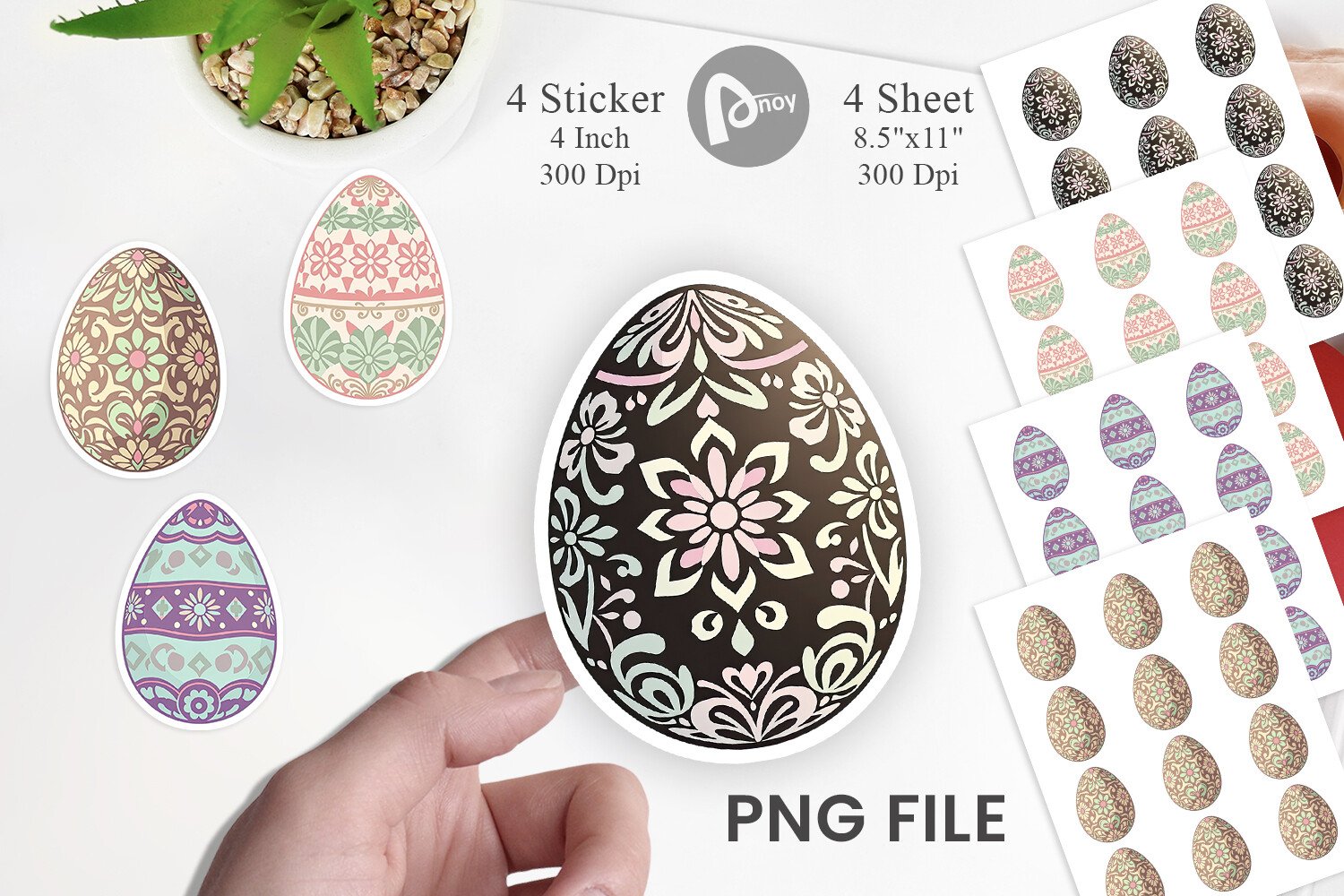 Easter Egg Sticker Graphic by Artnoy · Creative Fabrica