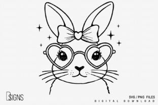 Easter Svg Bunny Line Art Rabbit Clipart Graphic by DSIGNS · Creative ...
