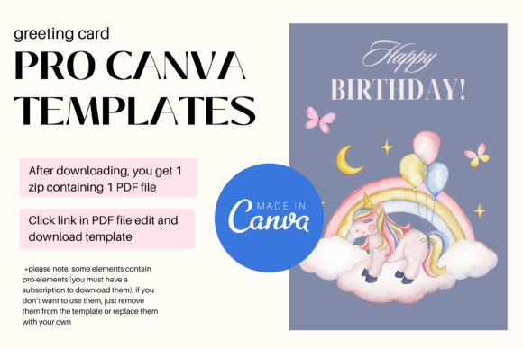 Happy Birthday Greeting Card Canva PRO