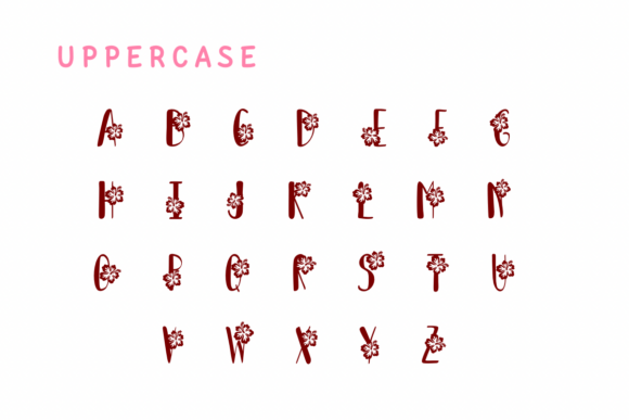 Hibiscus Flower Font PNG with transparent background - Preview 1