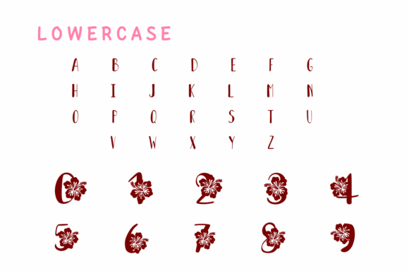 Hibiscus Flower Font PNG with transparent background - Preview 2
