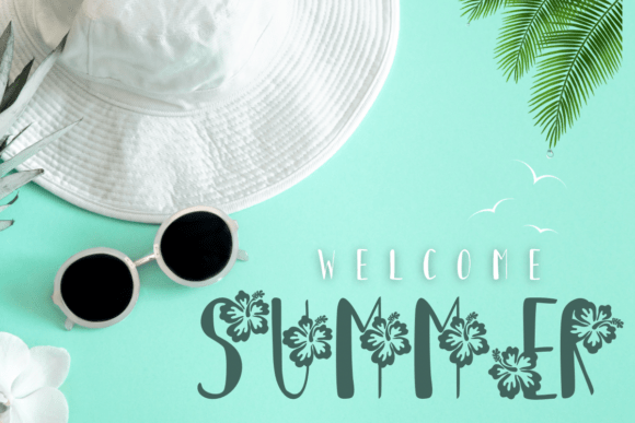 Hibiscus Flower Font PNG with transparent background - Preview 3
