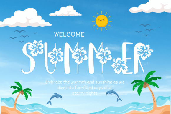 Hibiscus Flower Font PNG with transparent background - Preview 4