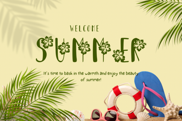 Hibiscus Flower Font PNG with transparent background - Preview 6