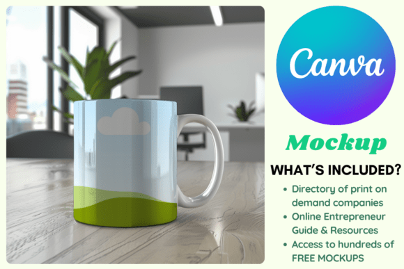 Modern Workspace Mug Canva Frame Mockup