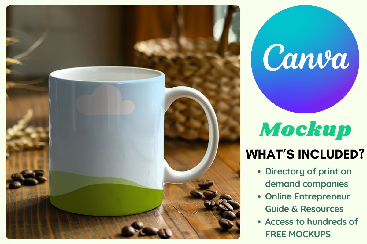 Mug with Coffee Beans Setup Canva Mockup