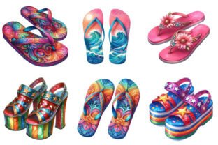 Summer Flip Flops Sublimation Clipart Graphic by CitraGraphics ...
