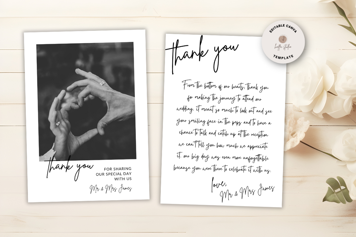 Wedding Thank You Card Template