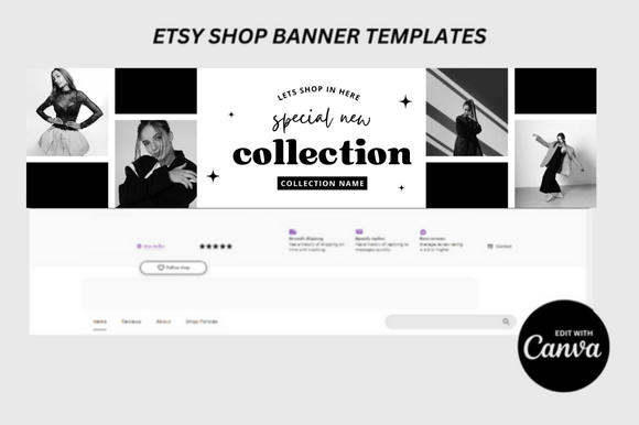 4 Etsy Banner Mockup Templates Grafik Marken- und Identitäts-Mockups Von FolieDesign