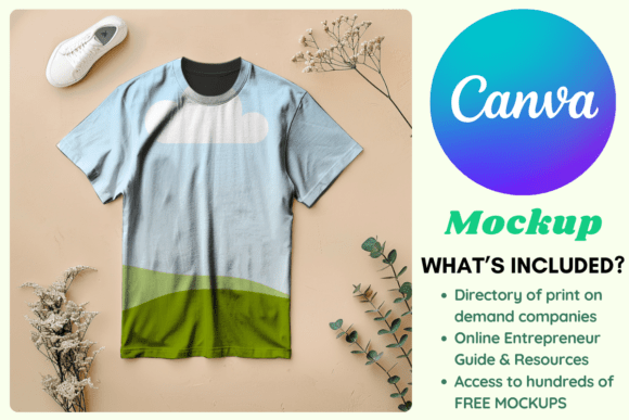 Aesthetic Flat Lay T-Shirt Canva Mockup