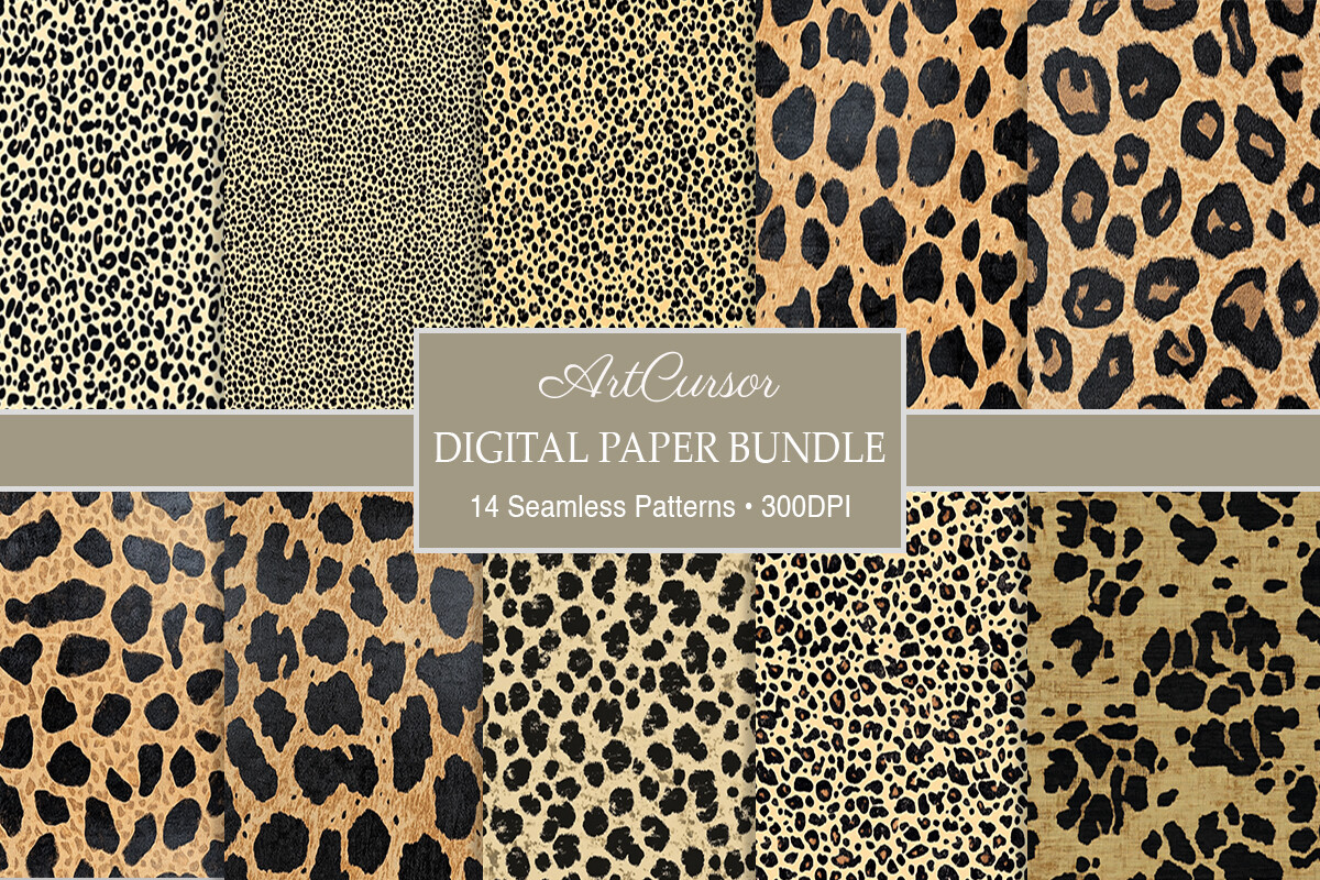 Classic Tan Leopard Print Digital Papers Graphic by ArtCursor ...