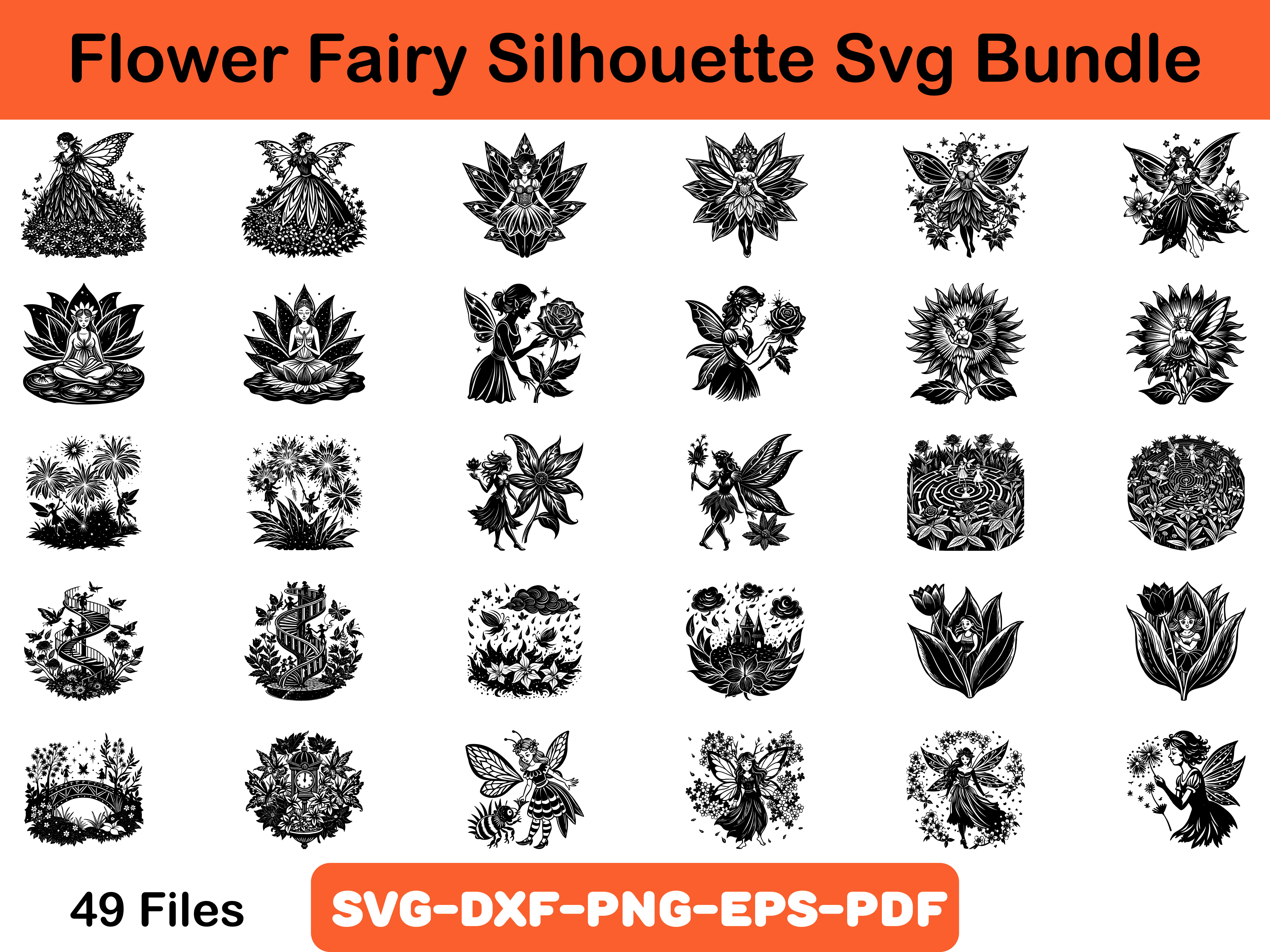 Fairy Flowers Svg Bundle Graphic by Creativity Designer · Creative Fabrica