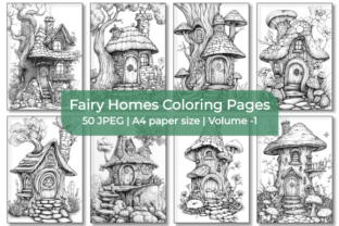 Fairy Homes Coloring Pages | Fantasy Graphic by Sumon Chandra ...