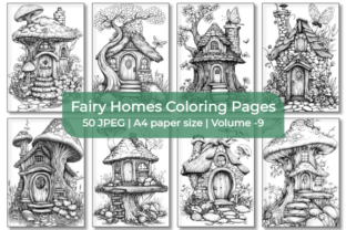 Fairy Homes Coloring Pages Graphic by Sumon Chandra · Creative Fabrica