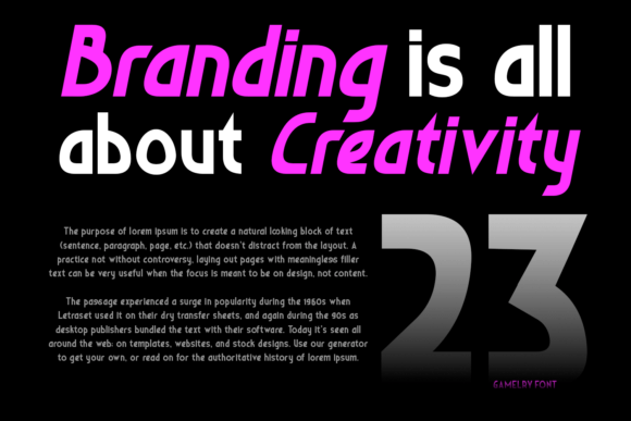 Gamelry Font - Preview 2