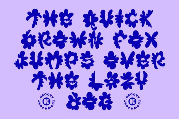 Groovy Crown Font PNG with transparent background - Preview 1