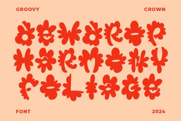 Groovy Crown Font PNG with transparent background - Preview 3