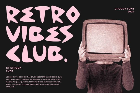 Groovy Strouk Font PNG with transparent background - Preview 3