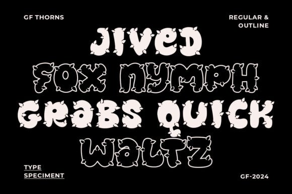 Groovy Thorns Font PNG with transparent background - Preview 1