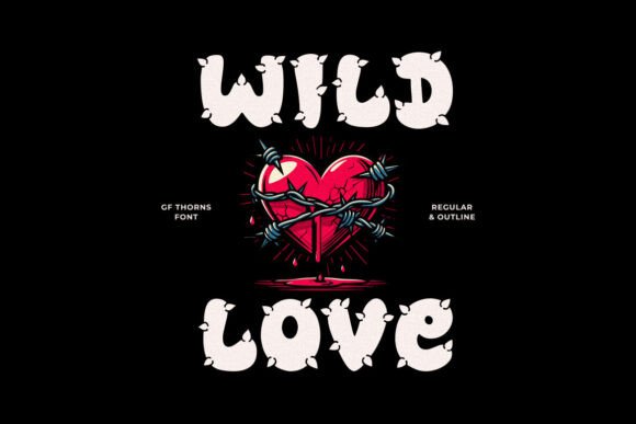 Groovy Thorns Font PNG with transparent background - Preview 2