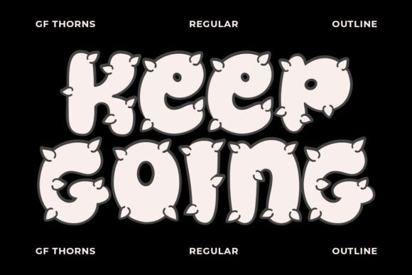 Groovy Thorns Font PNG with transparent background - Preview 4