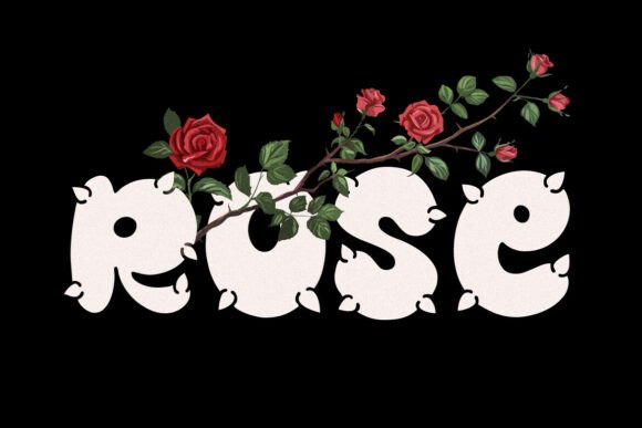 Groovy Thorns Font PNG with transparent background - Preview 6