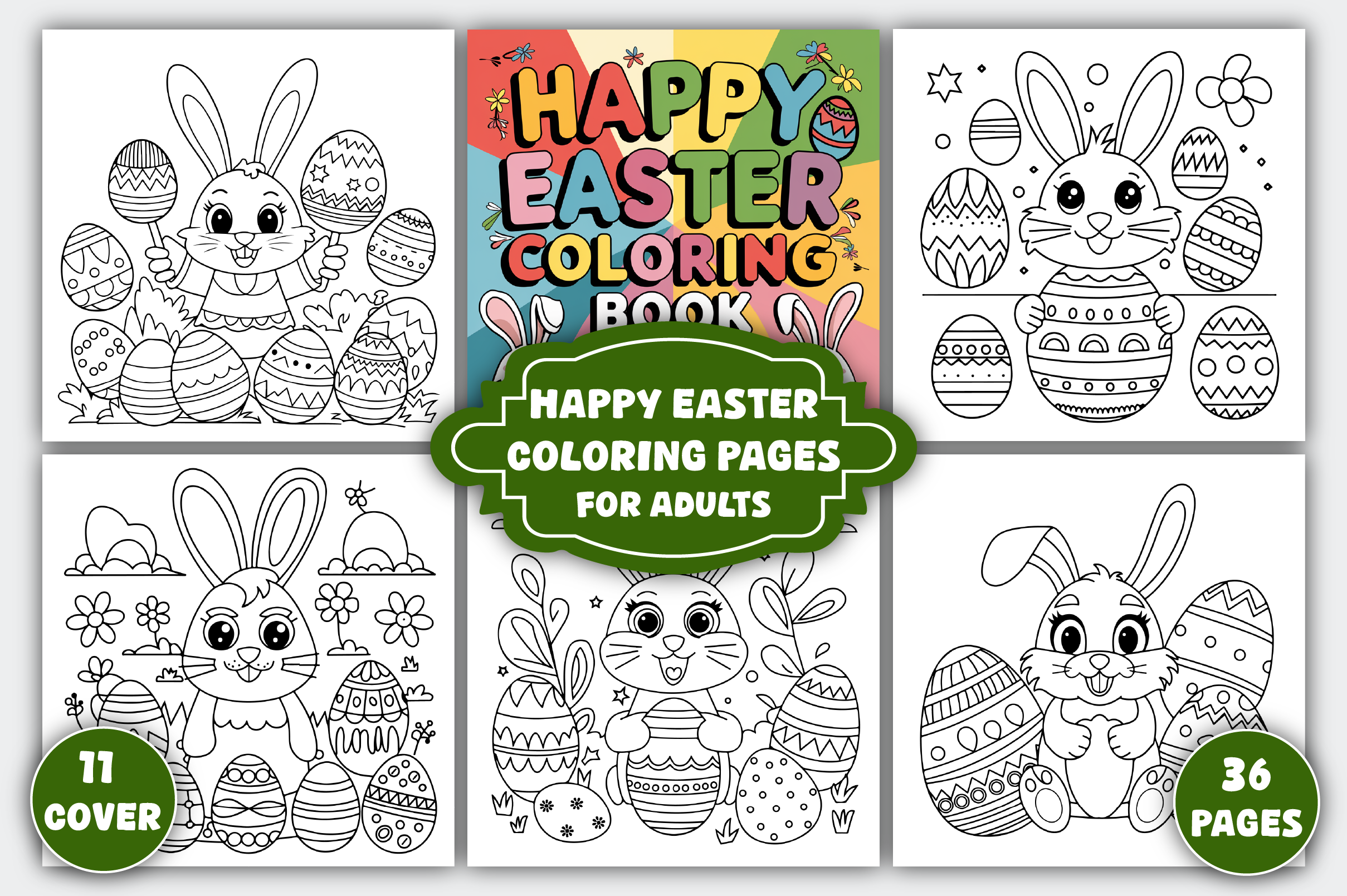 Happy Easter Coloring Pages for Adults