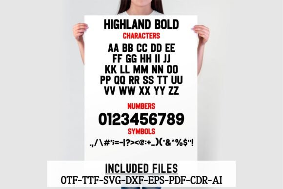 Highland Bundle Font PNG with transparent background - Preview 1
