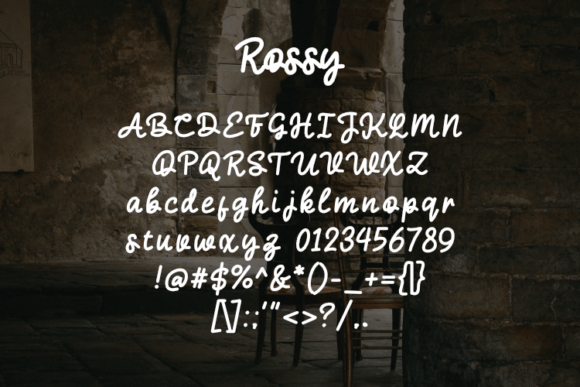 Rossy Font PNG with transparent background - Preview 1