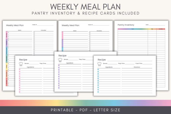 Weekly Meal Plan with Recipe Cards