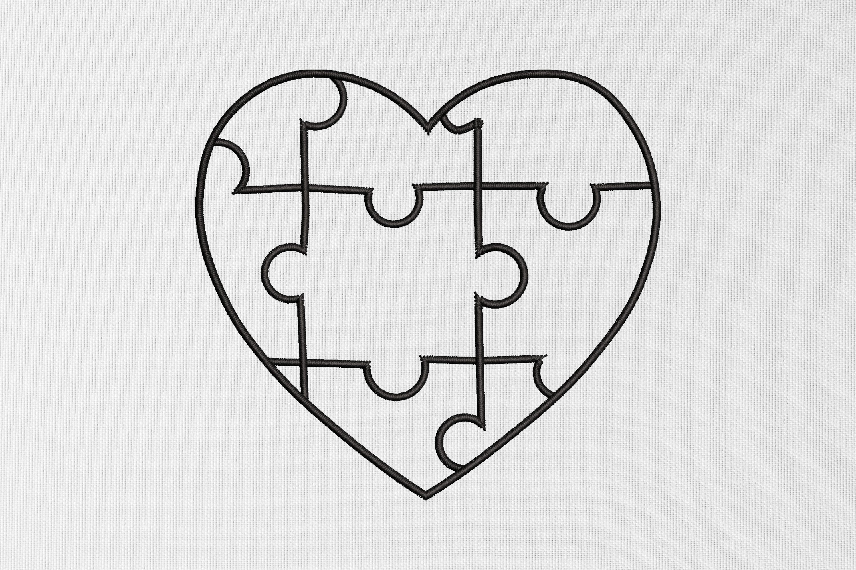 Autism Puzzle Love Embroidery Design