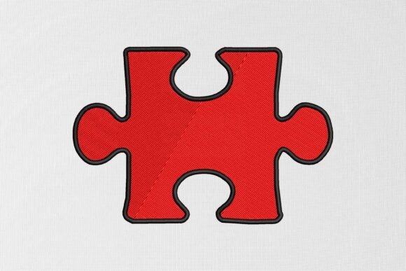 Autism Puzzle Piece Embroidery Design