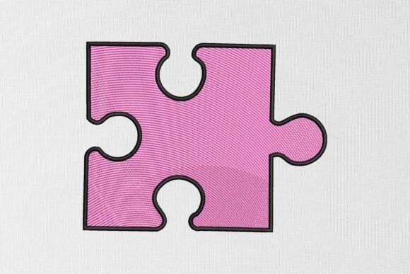 Autism Puzzle Piece Embroidery Design