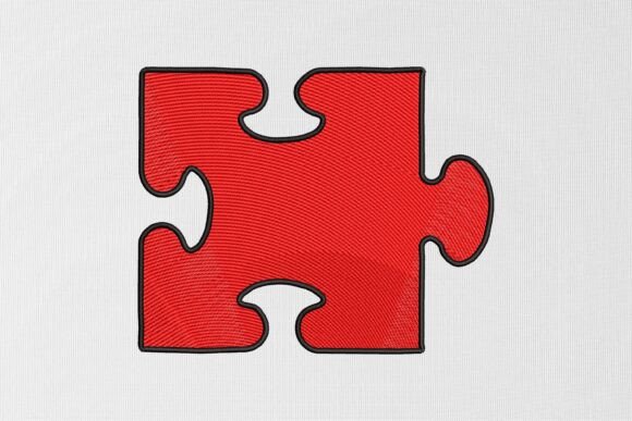 Autism Puzzle Piece Embroidery Design