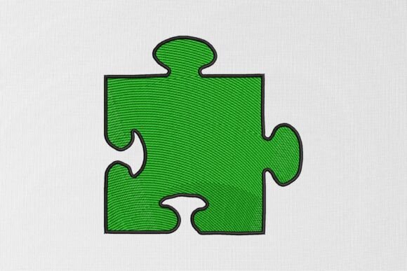 Autism Puzzle Piece Embroidery Design