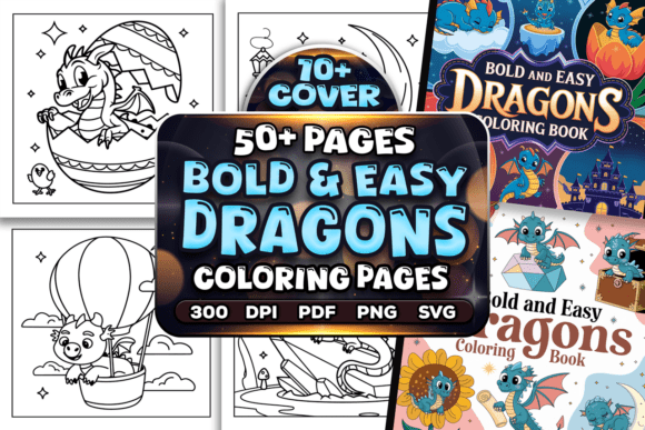 Bold and Easy Dragons Coloring Pages